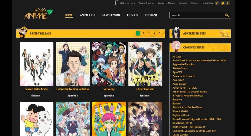 anime cartoon website