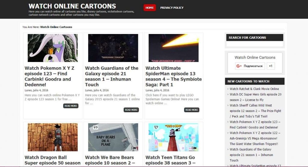 watch cartoons online for websites