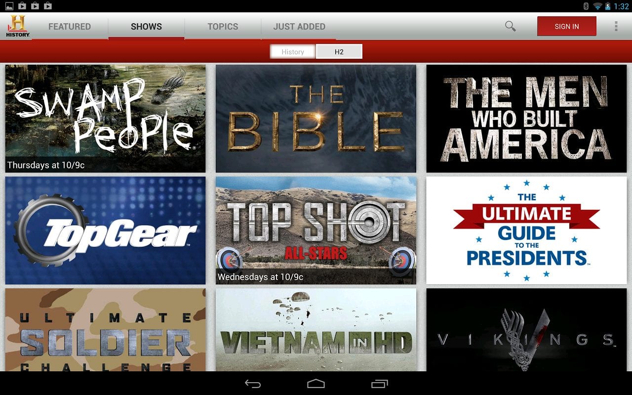 historyshows Free apps for Android and iOS