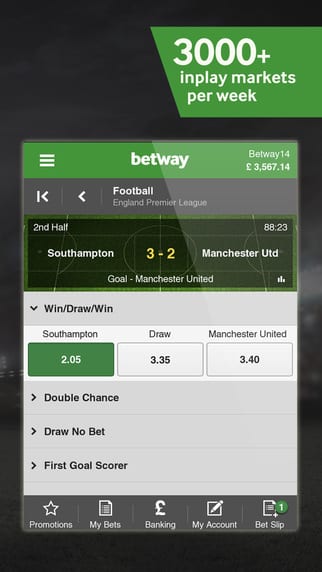 betway live sports betting app download