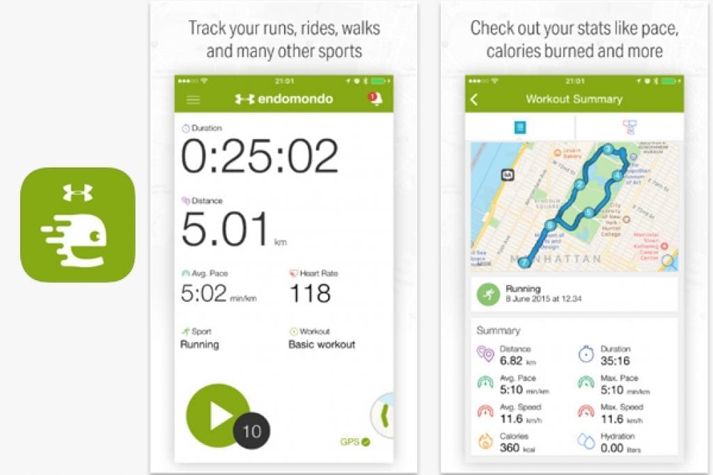 Running apps перевод. Endomondo.