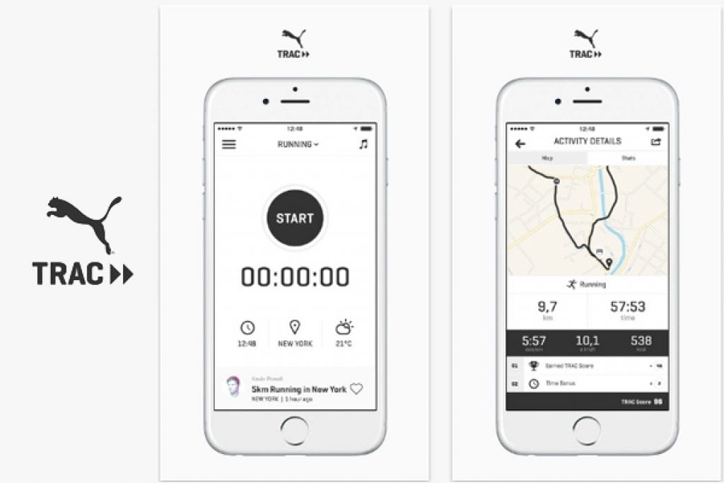 Running apps android. PUMATRAC app.