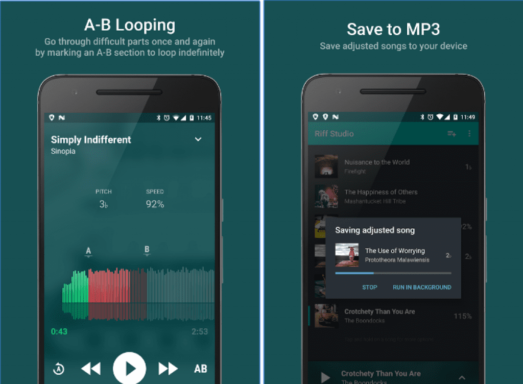 app to slow down music