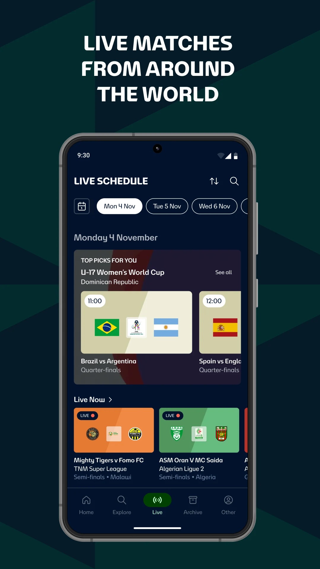 FIFA Football streaming app 18