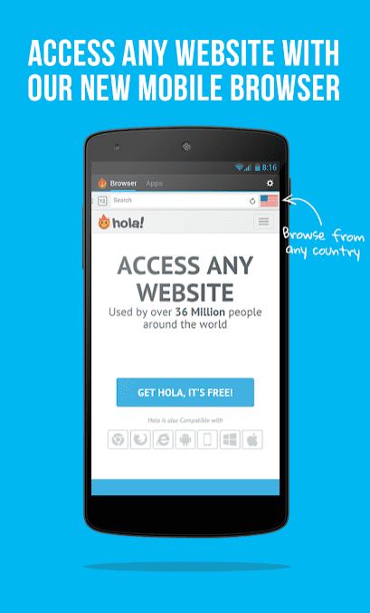 Hola Free VPN app