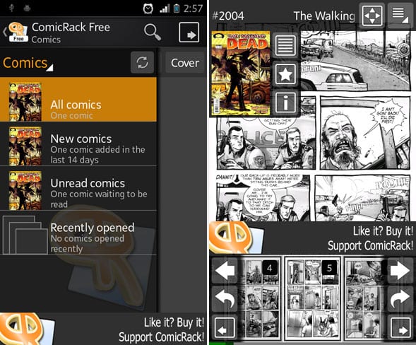 comic rack app free vs