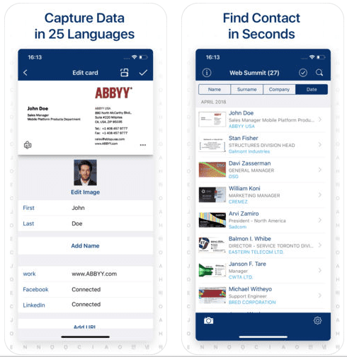 abbyy business card reader not synching