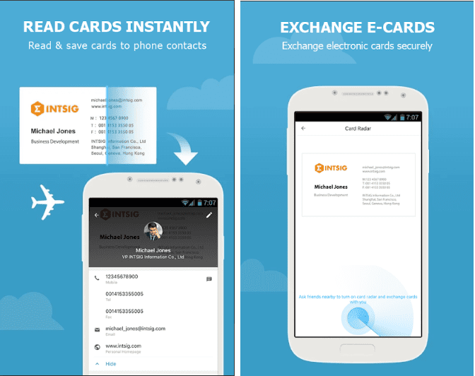 camcard screen