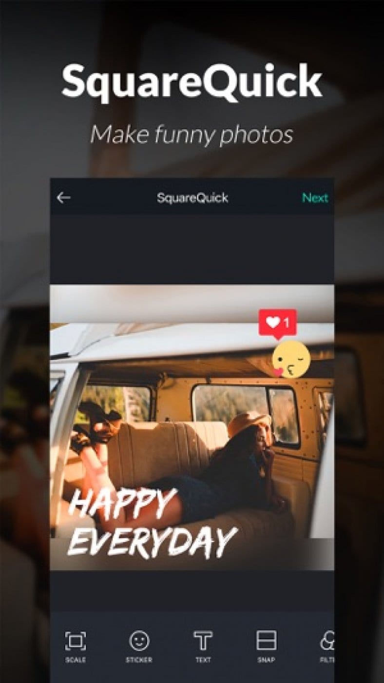 Square Quick Photo Editor screen 2 Free apps for Android and iOS