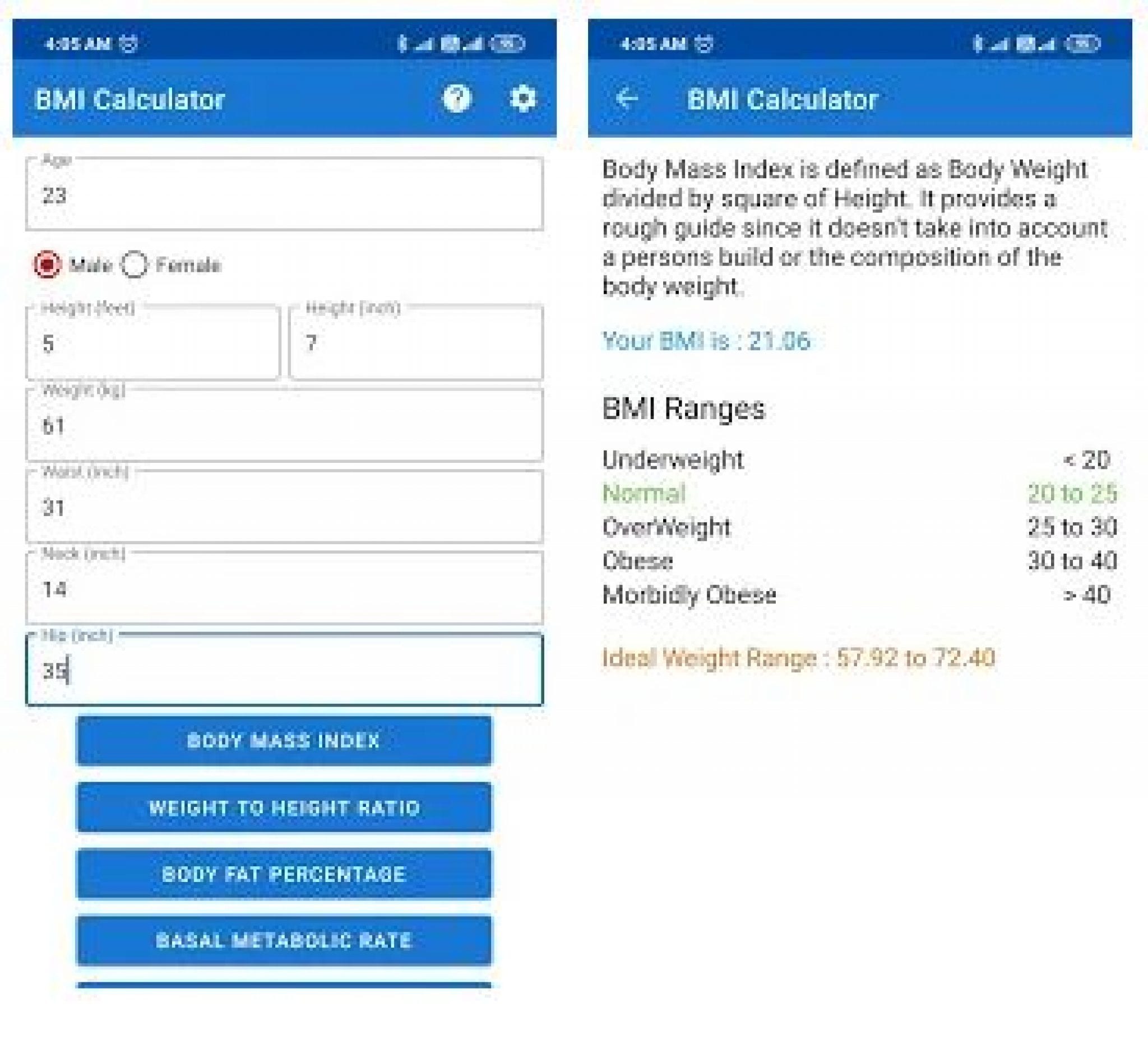 11 Best BMI Calculator Apps For Android & IOS | Free Apps For Android ...