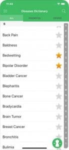 Diseases Dictionary screen1