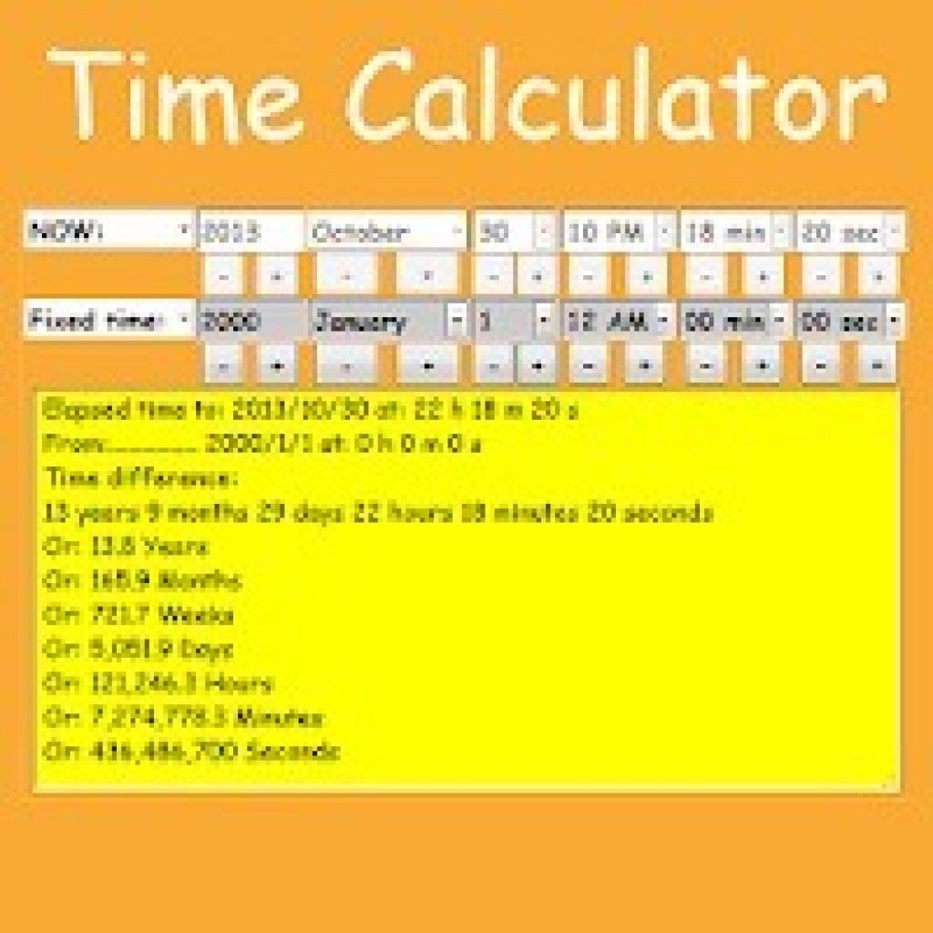 Калькулятор прошедших часов. Advanced Date time calculator free download.