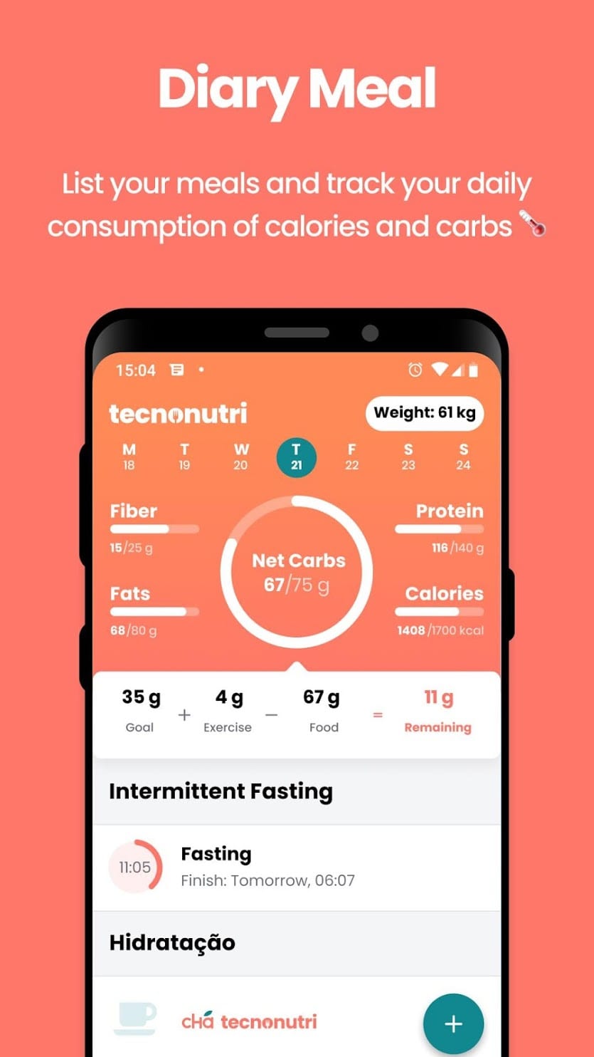 Technutri - calorie counter, diet and carb tracker screen ...