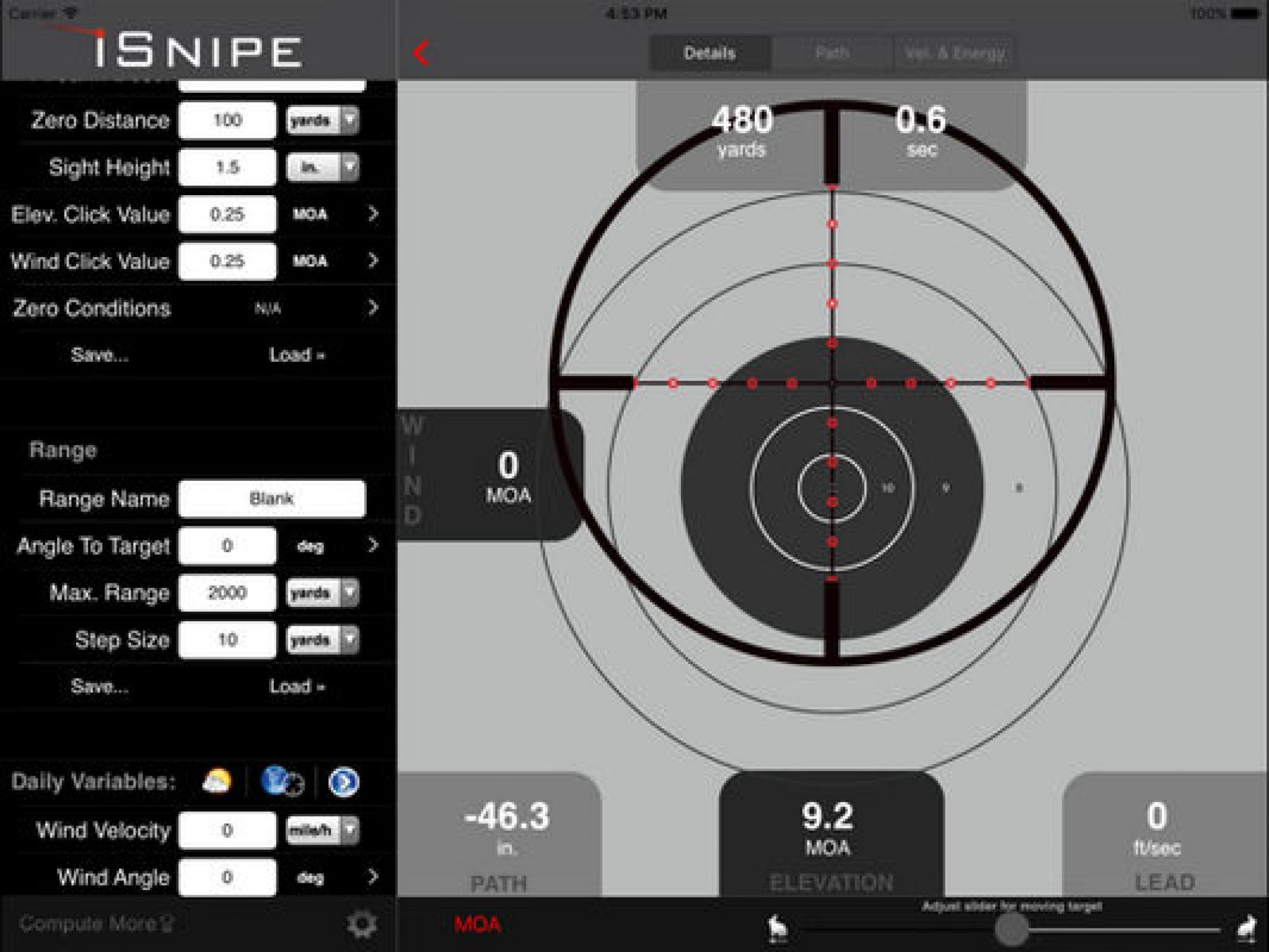 Range шаг. Open Sight приложение. "Sight_distance_Max". Sight height. Target maximum.