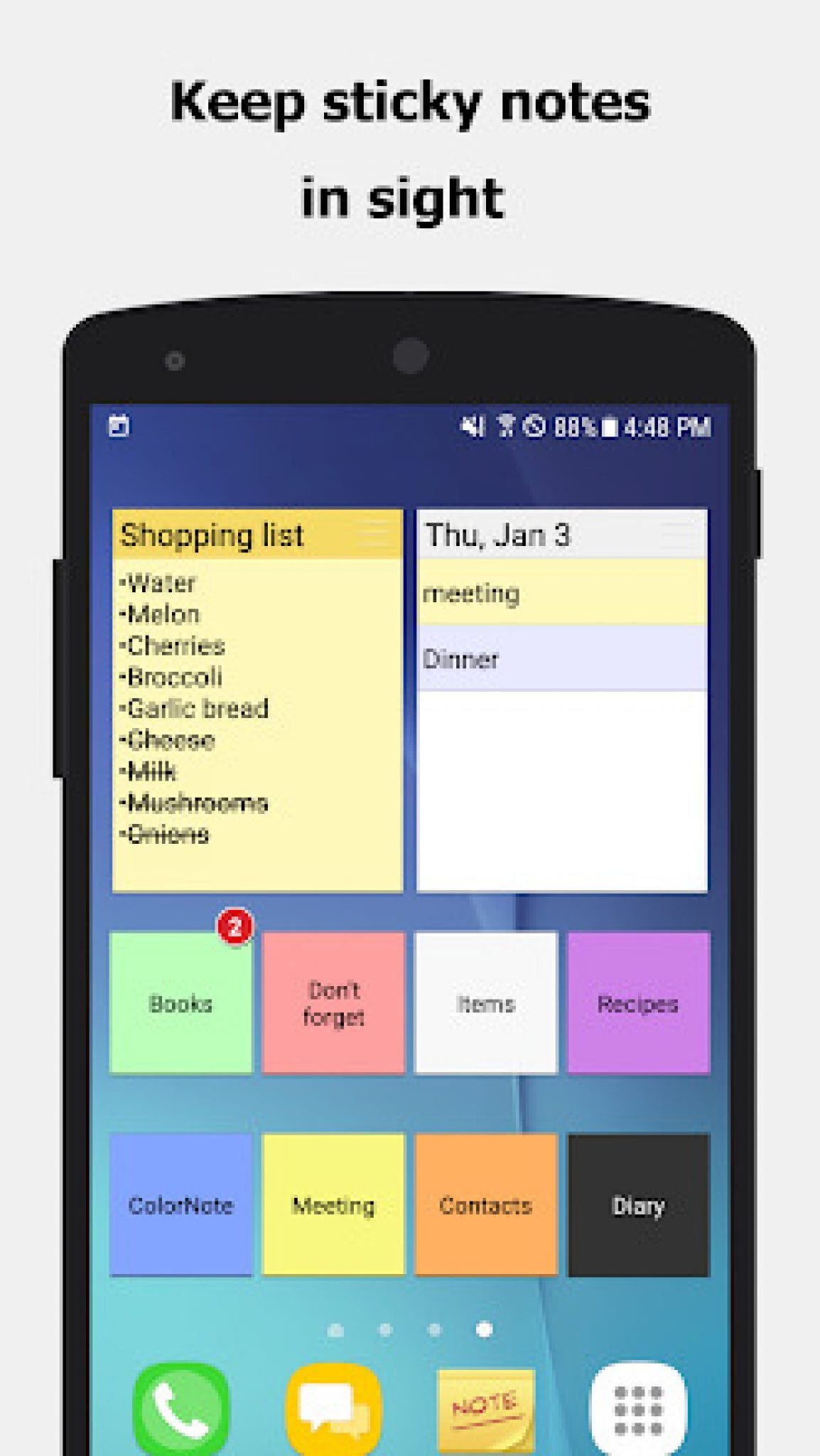 best sticky notes widget for android galaxy s5