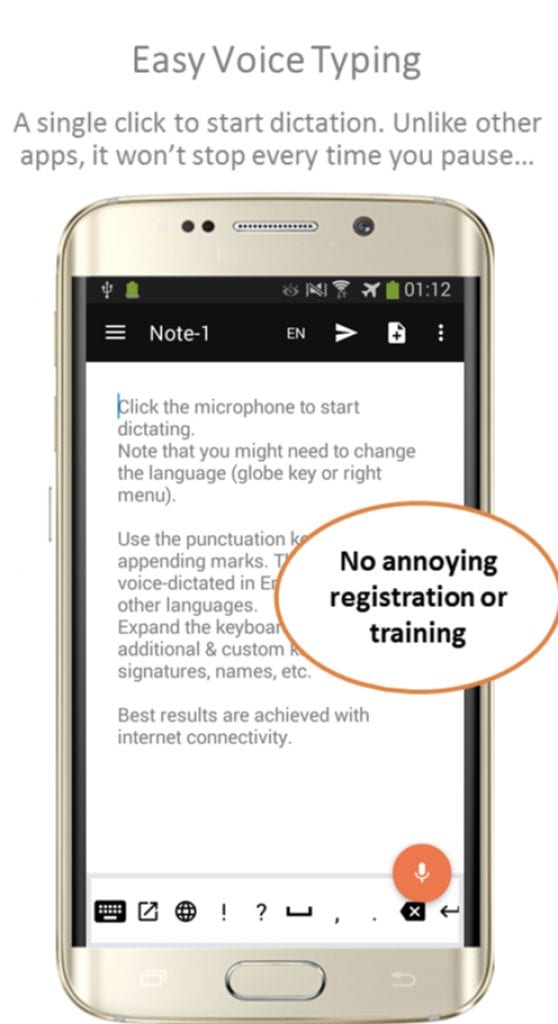 Speechnotes Free apps for Android and iOS