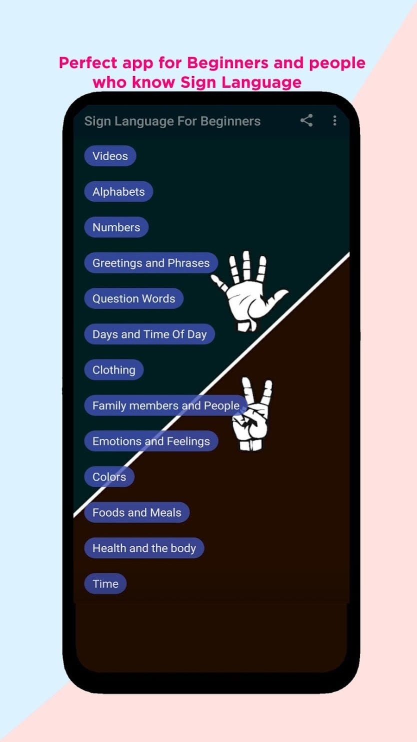 Sign Language for Beginners screen 1 Free apps for Android and iOS