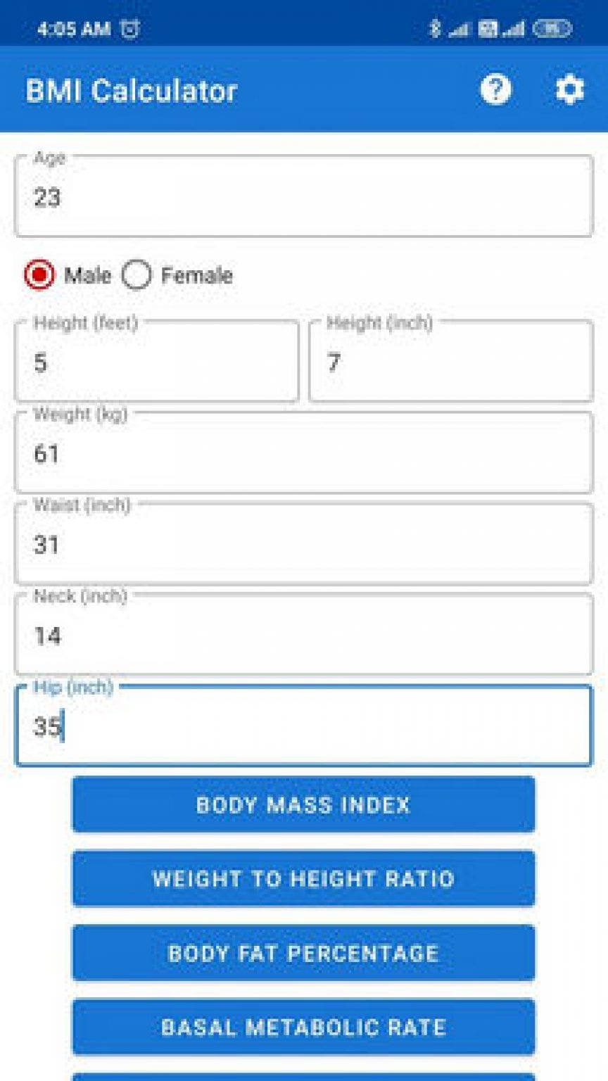 free body fat calculator
