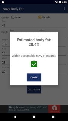 Navy Body Fat Percentage Calculator and Tracker2