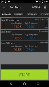 Full Term - Contraction Timer screen 2