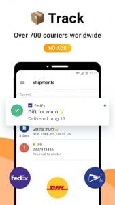 AfterShip Package Tracker screen 1