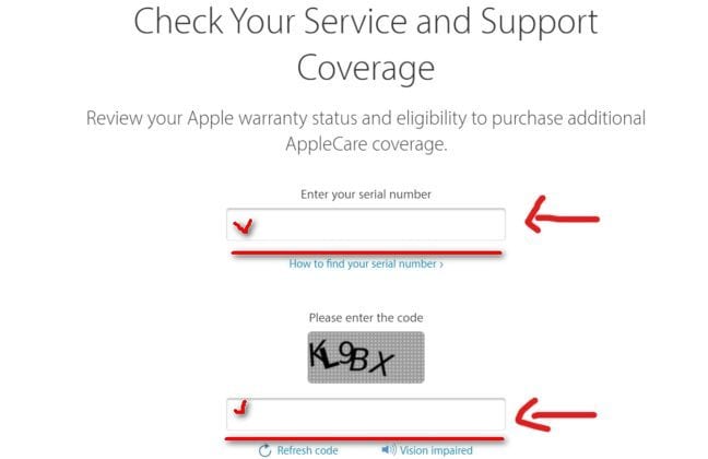Apple’s ‘Check Coverage’ webpage
