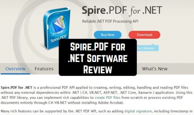 Spire.PDF for .NET Software Review