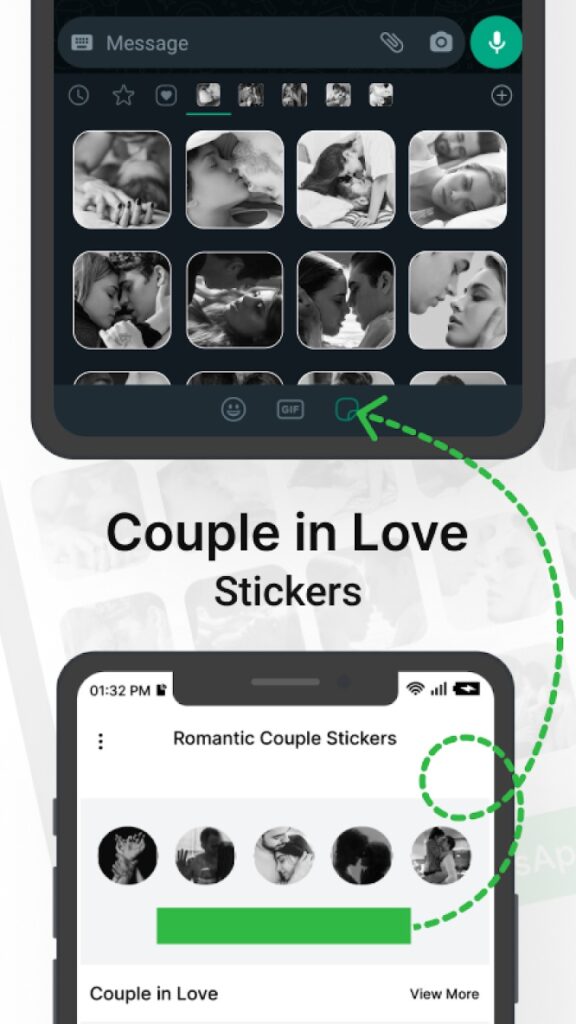 Romantic Kiss Stickers6