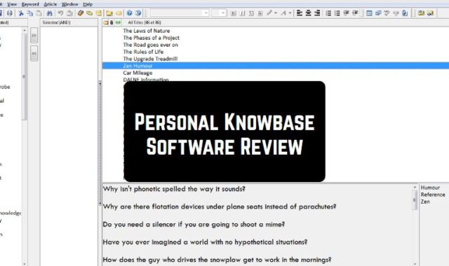 Personal Knowbase Software Review
