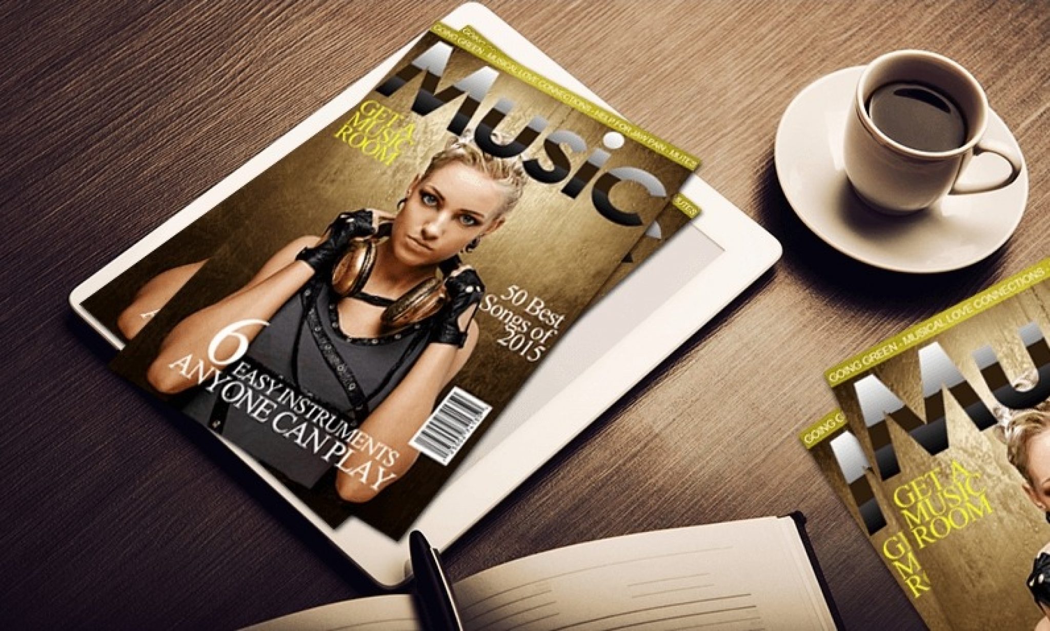 Magazine download. Фотопостер в рамке «журнал — женщина года». Magazine Cover photograph