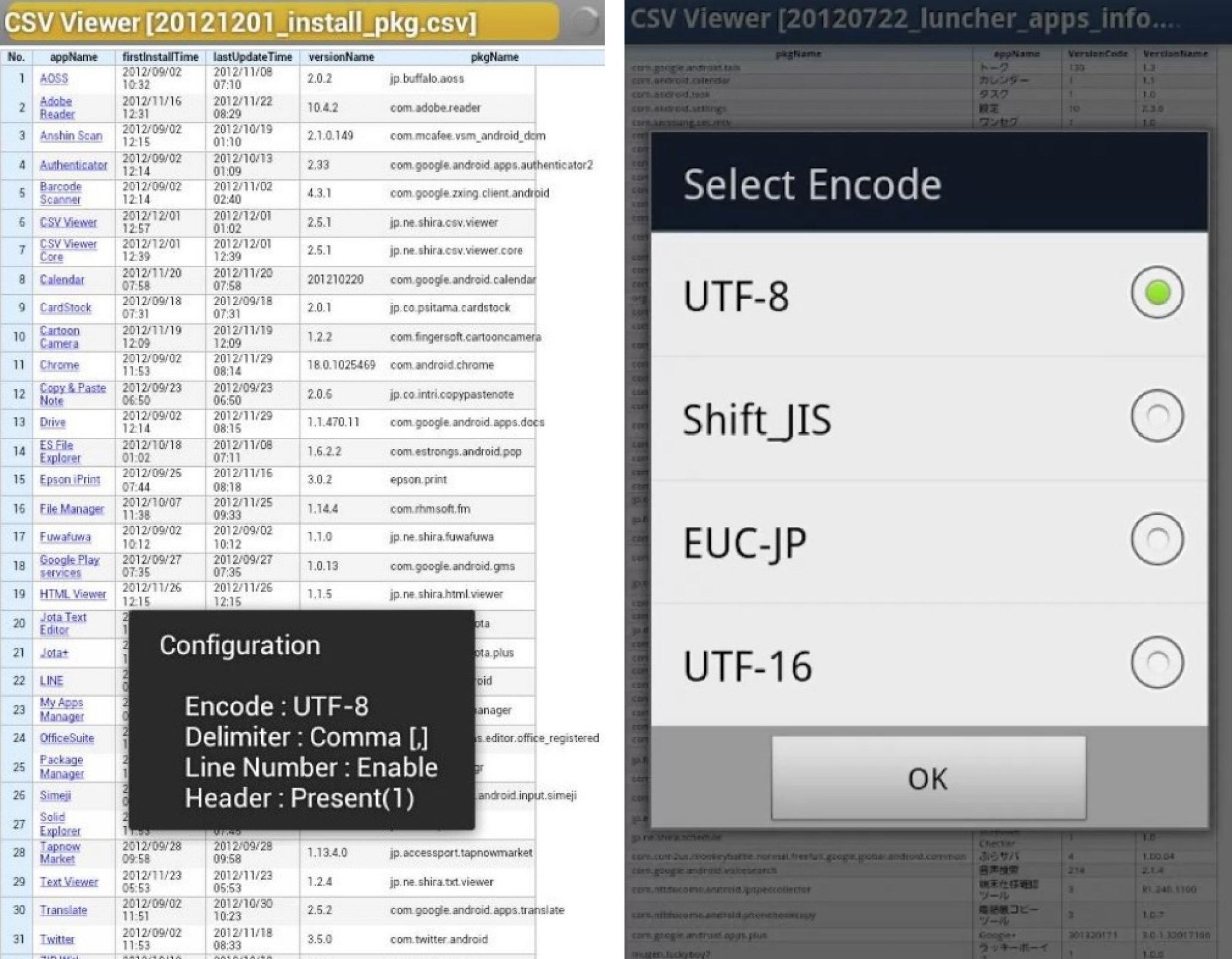 Csv viewer