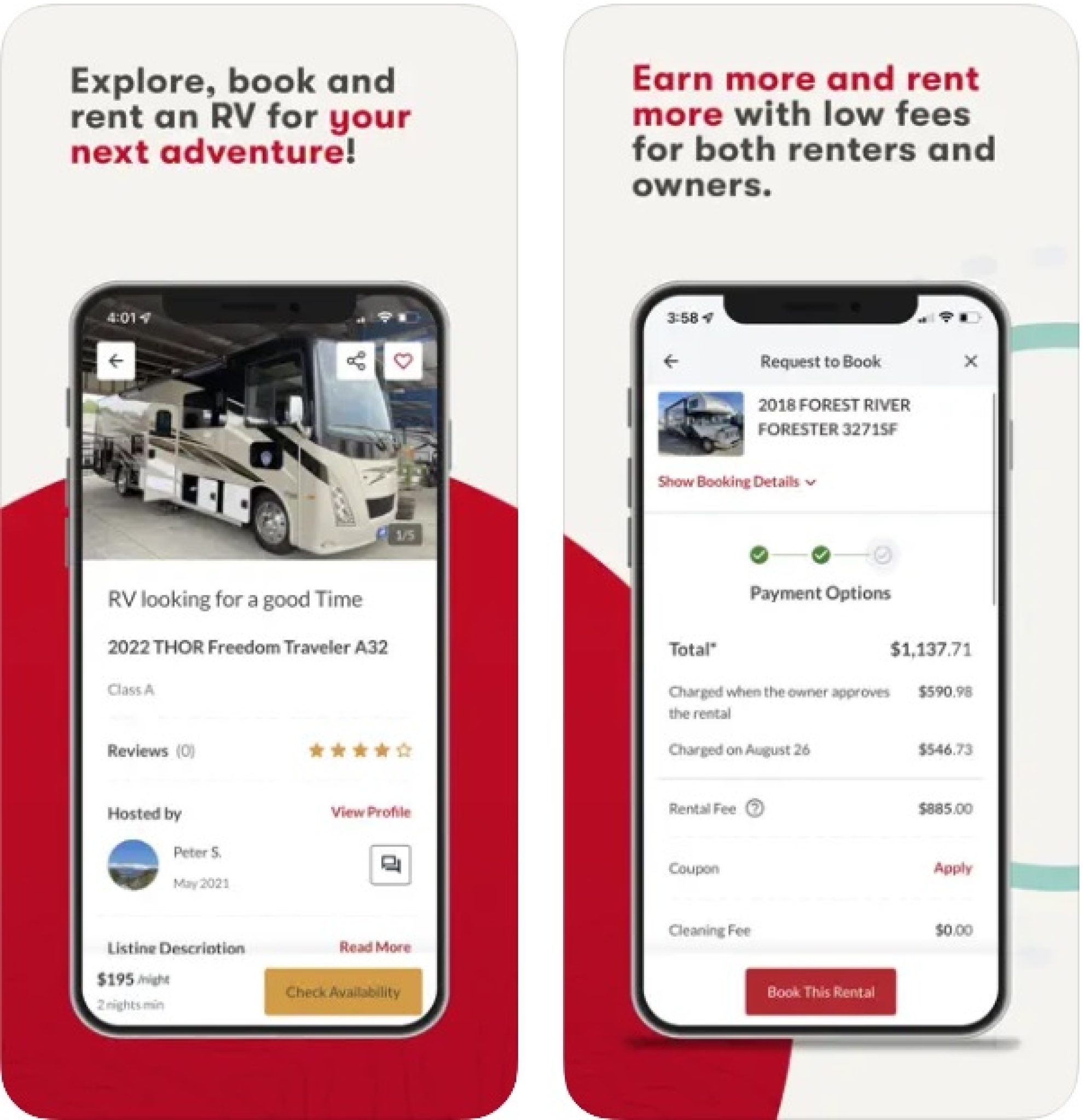 travel trailer rental app