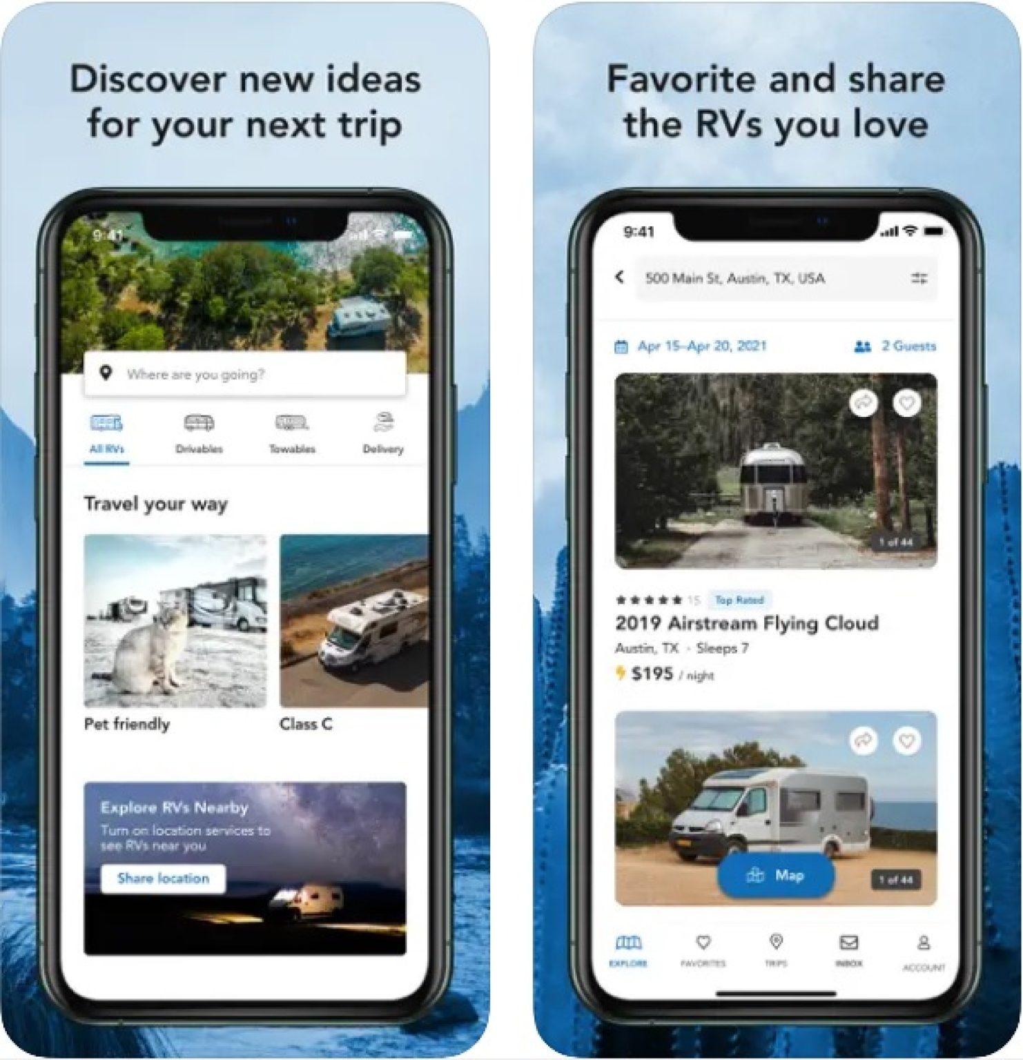 travel trailer rental app