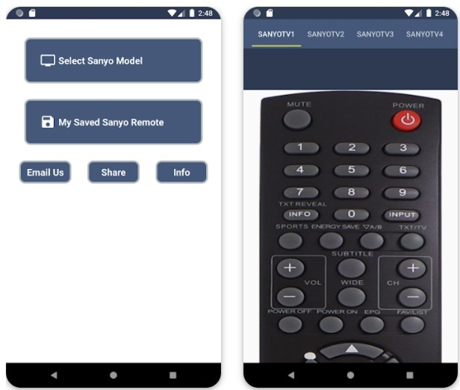 sanyo tv remote app