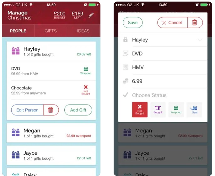 Manage Christmas - Christmas Gift List Manager1