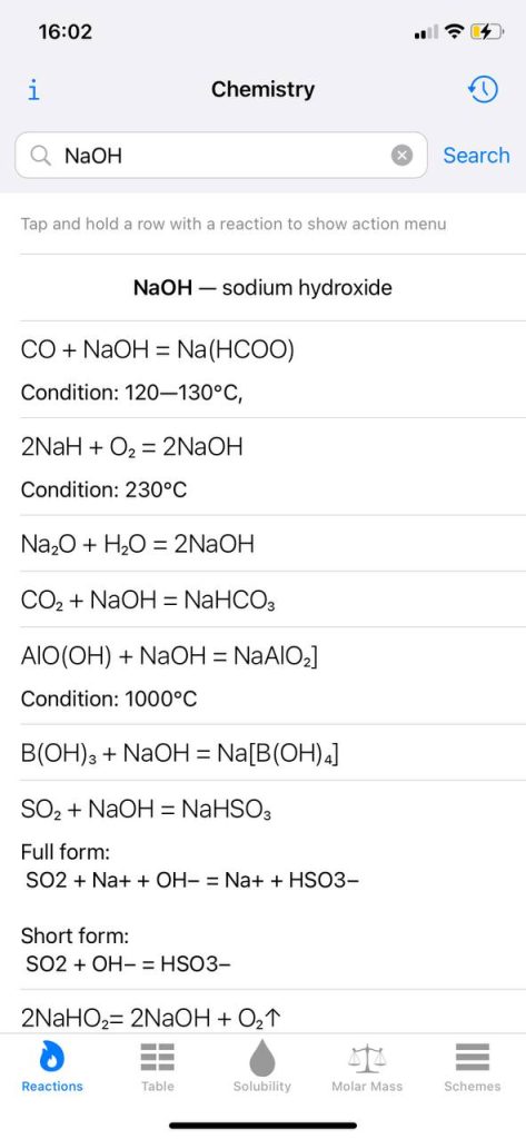 apps for chemistry homework