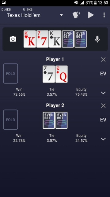 Evenbet Poker Calculator 1