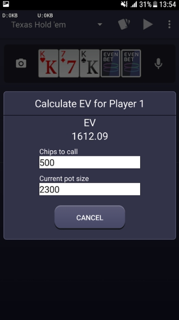 Evenbet Poker Calculator 2