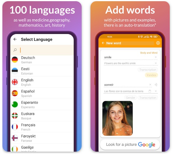 Flashcards: learn languages1
