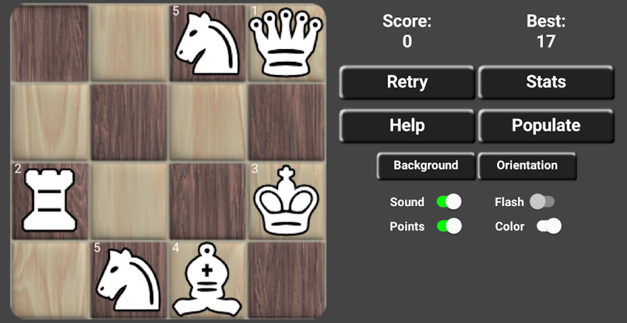 4x4 Mini Chess Puzzle Games
2