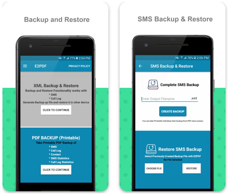 E2PDF SMS Call Backup Restore1