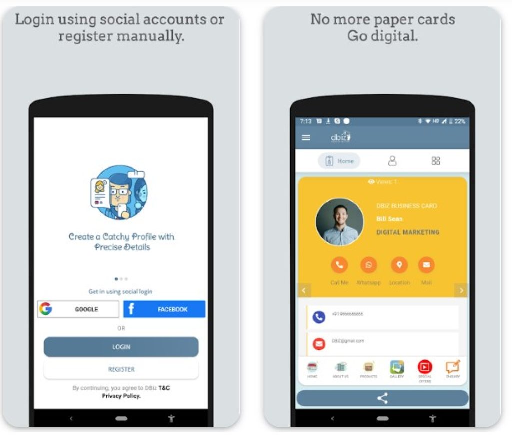 DBiz - Digital Business Cards App Review
