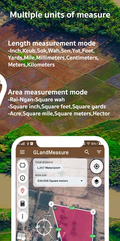 Area Measure Length GPS, GLand
2