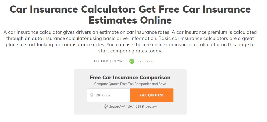 Car Insurance Calculator1