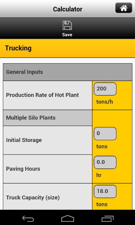 Caterpillar Paving Calculator
2