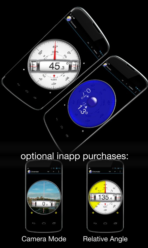 Clinometer + bubble level
1