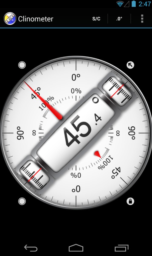 Clinometer + bubble level
2