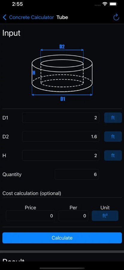 Concrete Calculator - Calc2