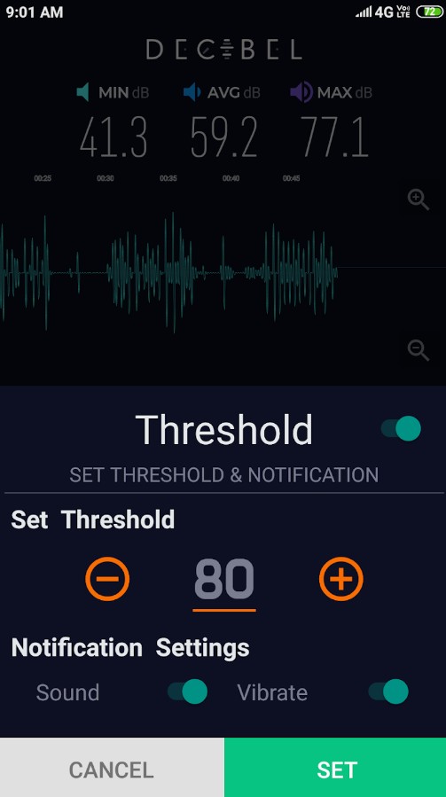 Decibel - Threshold Sound Mete
2