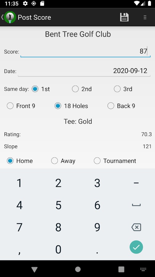 Golf Handicap Calculator
1